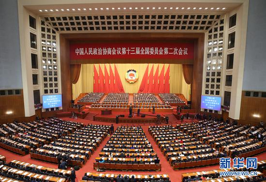 3月3日，中国人民政治协商会议第十三届全国委员会第二次会议在北京人民大会堂开幕。 新华社记者 姚大伟 摄